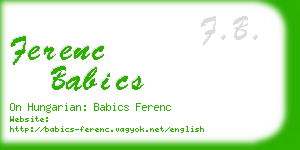 ferenc babics business card